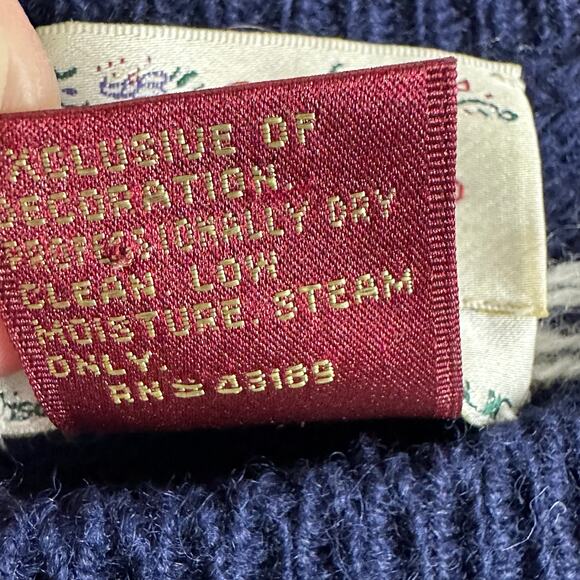 Womens VTG 1986 Susan Bristol Wool Sweater Hand Embroidered Family Puff Sleeve S - Picture 9 of 9